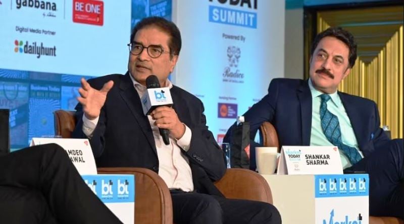 Raamdeo Agrawal and Shankar Sharma at a BT Market Today Summit