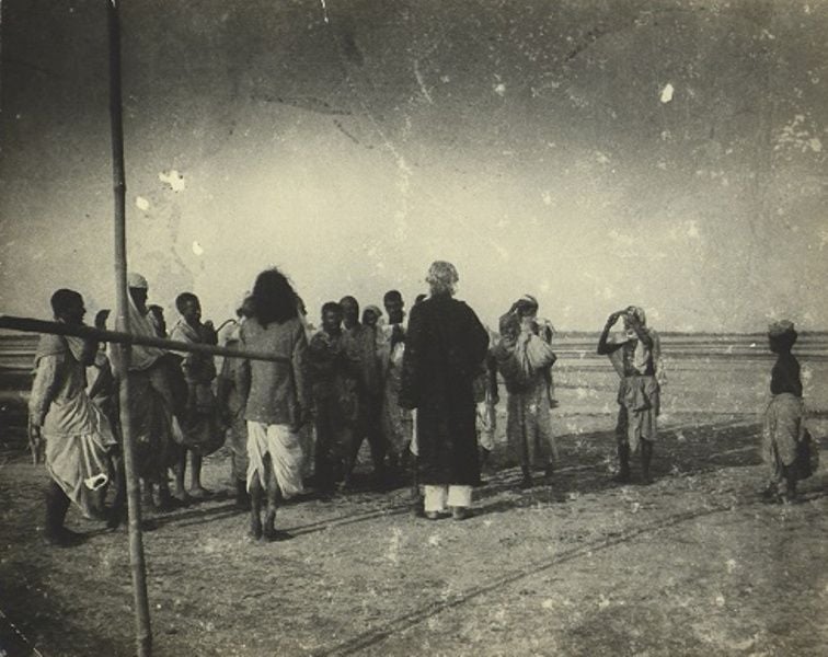 Rabindranath with his tenant farmers in Shelaidaha