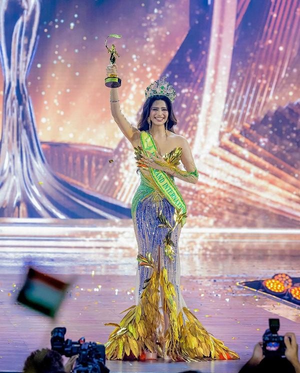 Rachel Gupta after being crowned Miss Grand International 2024