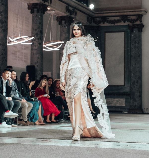 Rachel Gupta while walking the ramp at the 2022 Lakmé Fashion Week