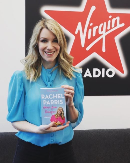 Rachel Parris with her book Advice from Strangers: Everything I Know From People I Don