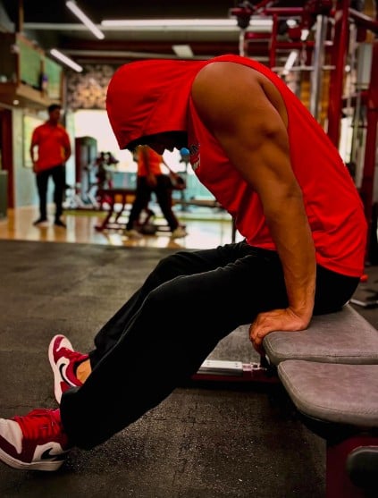 Rachit Singh during a gym session
