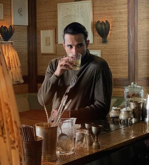 Rachit Singh while enjoying an alcoholic beverage