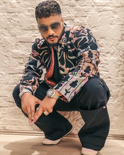 Raftaar wearing clothes styled by Manraj Jawanda