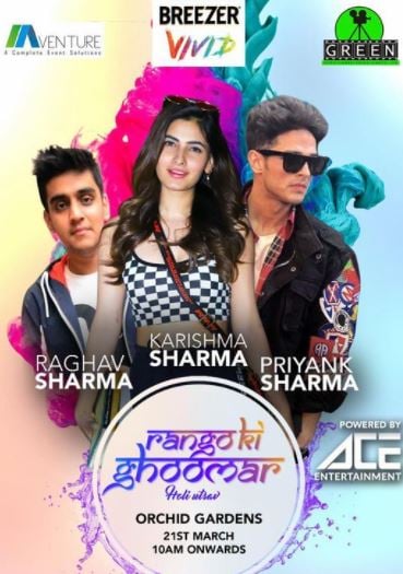 Raghav Sharma as a celebrity guest at Holi Fest