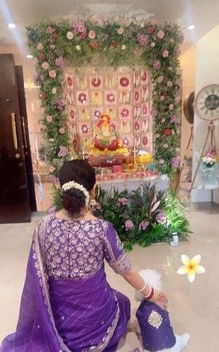 Ragini Nandwani during Ganpati pooja