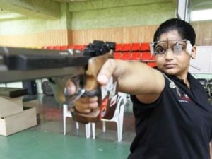 Rahi Sarnobat During her Practice Session