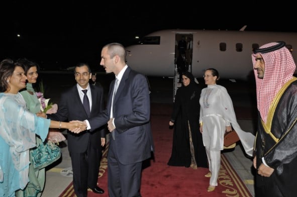 Rahim Al-Hussaini at Abu Dhabi airport for the Golden Jubilee of Mawlana Hazar Imam, His Highness the Aga Khan