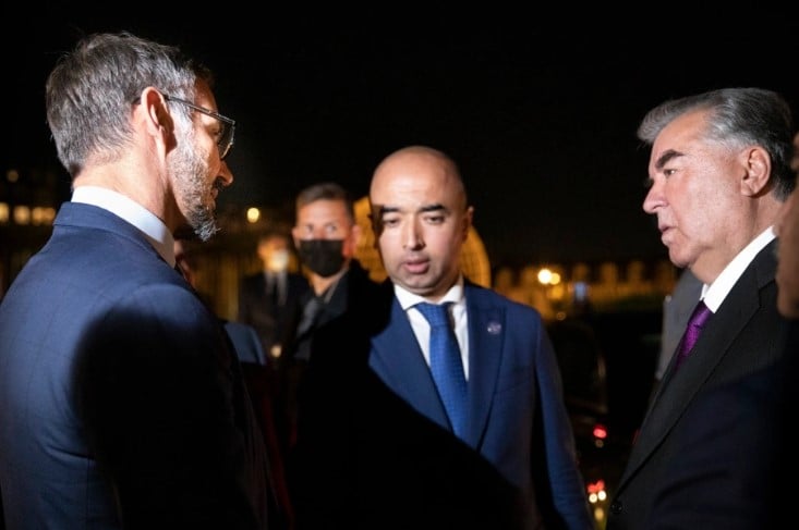 Rahim Al-Hussaini while attending the 30th anniversary of Tajikistan’s independence at UNESCO’s headquarters in Paris