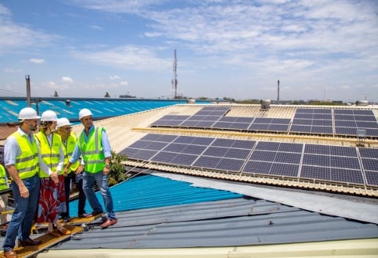 Rahim Al-Hussaini while touring the Allpack Industries in Kenya