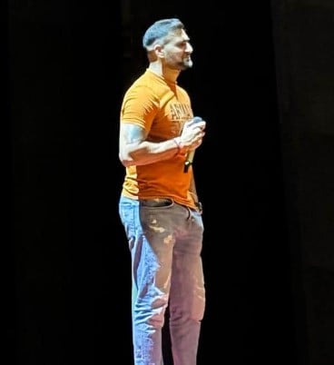 Rahul Chaudhari while delivering a motivational speech