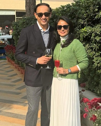 Rahul Kanwal drinking wine