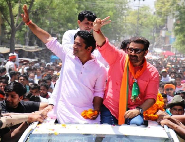 Rahul Kaswan in the road show with Sunny Deol ahead of the 2019 Lok Sabha elections