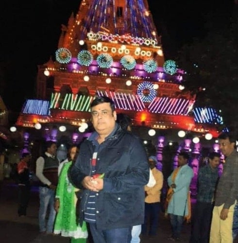 Rahul Mittra at a temple