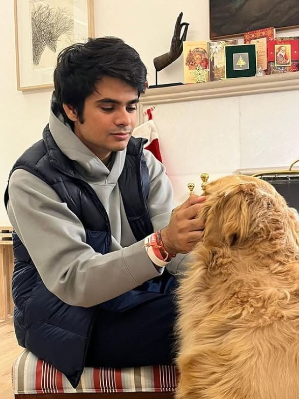 Raihan Vadra with his dog