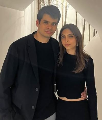 Raihan Vadra with his fiancée, Aviva Baig