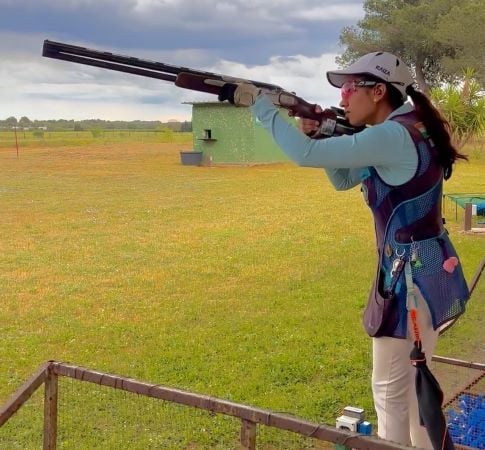 Raiza Dhillon practicing at a shooting range