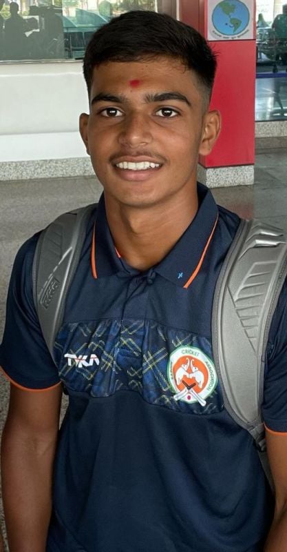 Raj Limbani after his selection for Baroda Under-19