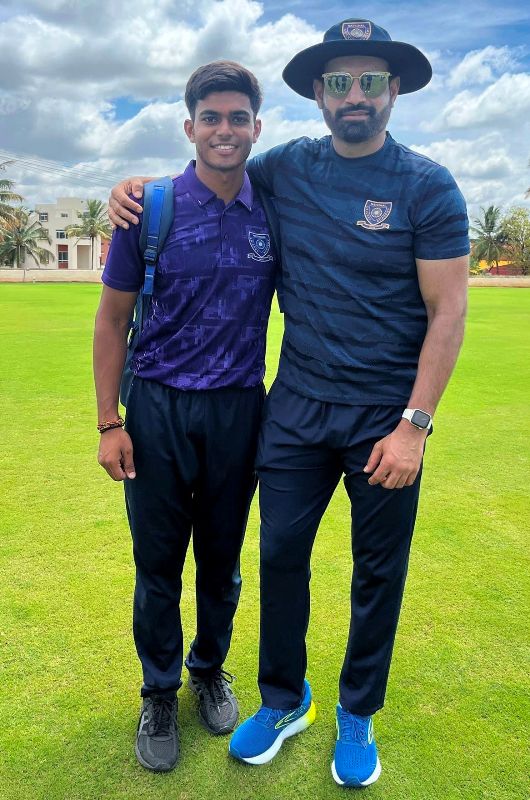 Raj Limbani with Irfan Pathan (right)