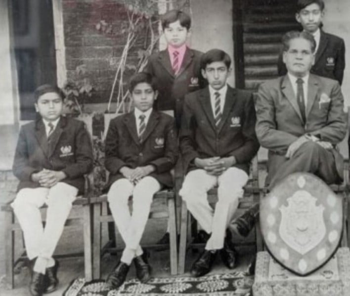 Raj Zutshi (standing, left) during his school days