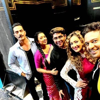 Rajan Shahi with the cast of Anupamaa
