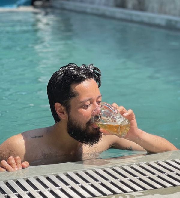 Rajat Barmecha while having a beer