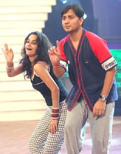 Rajeshwari Sachdev with Varun Badola on the sets of Nach Baliye