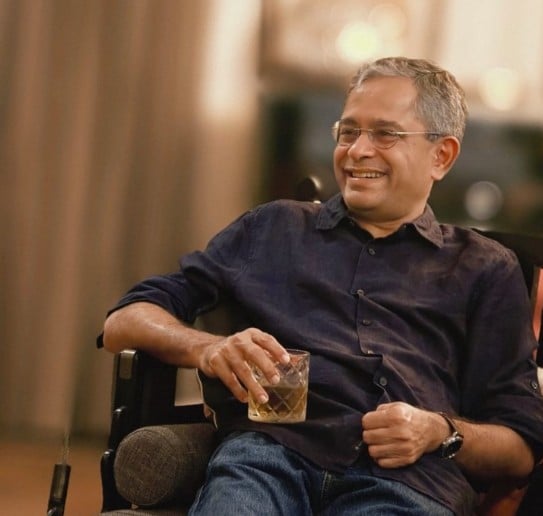 Rajiv Anand while enjoying an alcoholic beverage