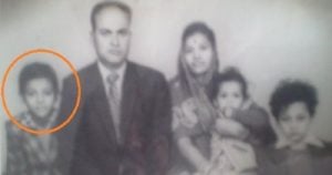 A childhood photo of Rajiv dixit (in circle) with his family
