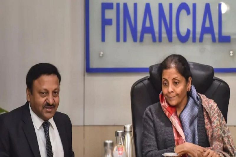 Rajiv Kumar as Finance Secretary with Nirmala Sitharaman