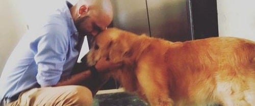 Rajiv Lakshman with his pet dog