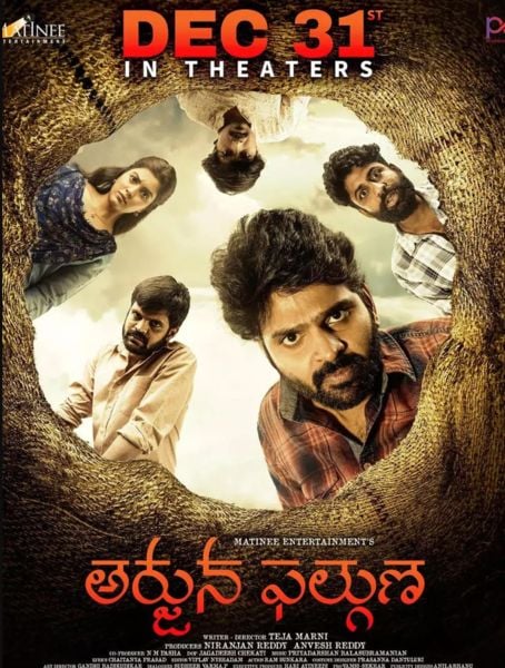 Rajkumar KasiReddy (wearing a white checked shirt) on the poster of the Telugu crime comedy film titled 