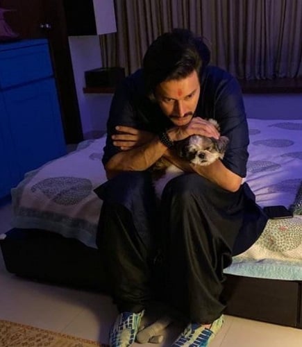 Rajneesh Duggal with his pet dog