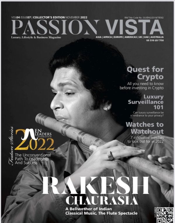 Rakesh Chaurasia on the cover of Passion Vista magazine