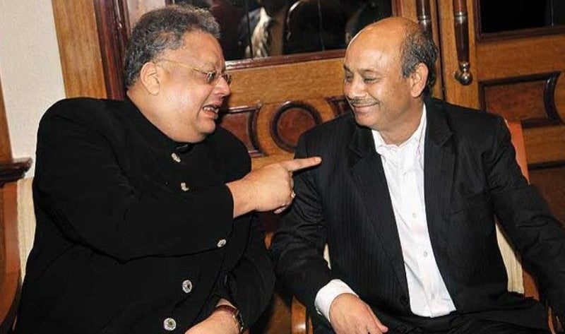 Radhakishan Damani with his protégé Rakesh Jhunjhunwala
