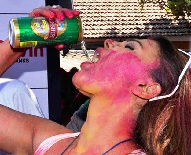 Rakhi Sawant Drinking Beer