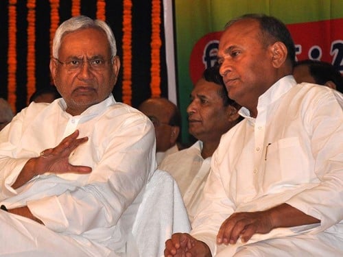 Ram Chandra Prasad Singh with Nitish Kumar