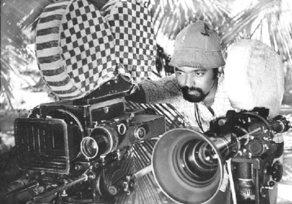 Ramachandra Babu with the 70mm film equipment