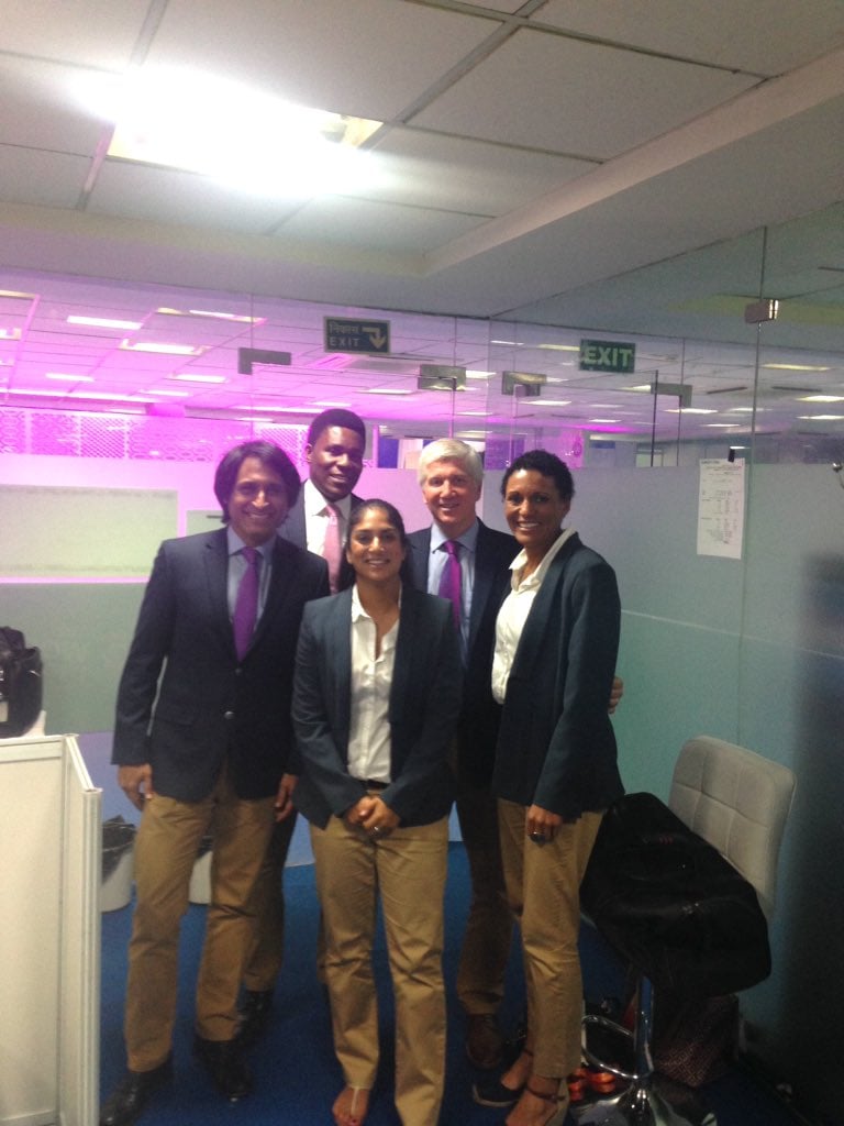 Ramiz Raja with his commentary team