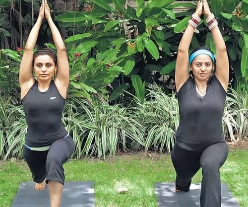 Rani Mukerji doing yoga