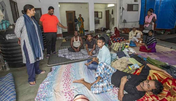 Ranjeet Ranjan with her husband during a visit to the Bihari patients at Ranjan