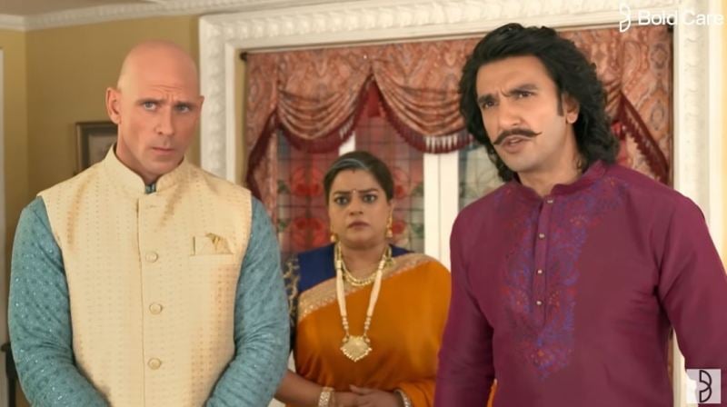 Ranveer Singh and Johnny Sins in a still from the advertisement for the brand 