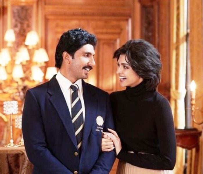 Ranveer Singh as Kapil Dev and Deepika Padukone as Romi Bhatia