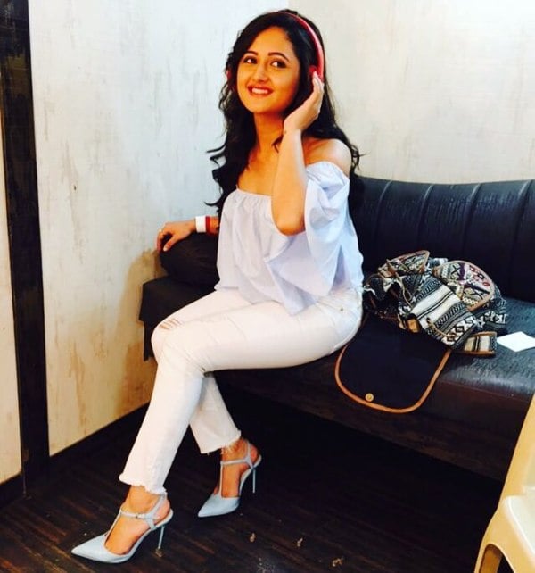 Rashami Desai listening to music