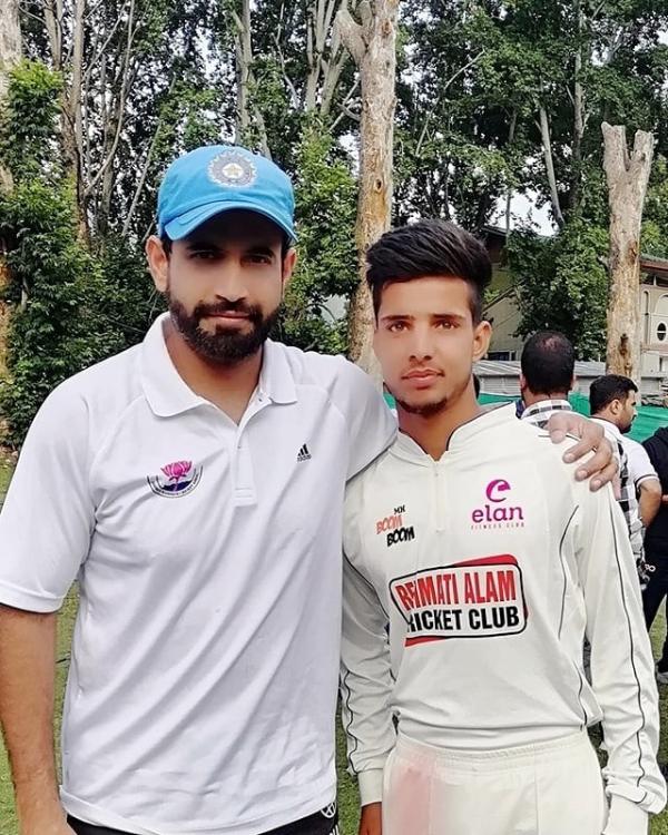 Rasikh Salam with Irfan Pathan during the U19 trials