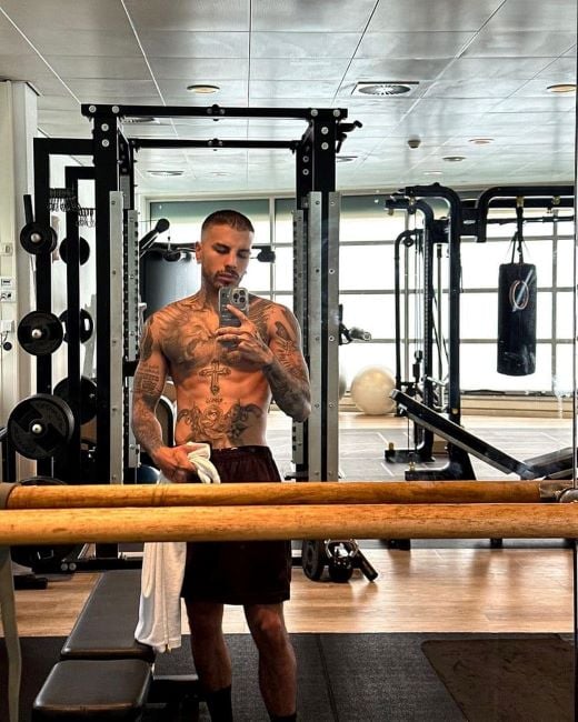 Rauw Alejandro at the gym
