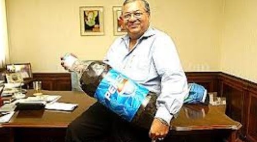 Ravi Jaipuria with a PepsiCo bottle
