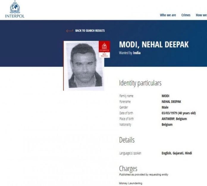 Red Corner Notice issued against Nehal Modi