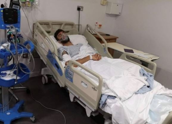 Reece Topley during a back operation