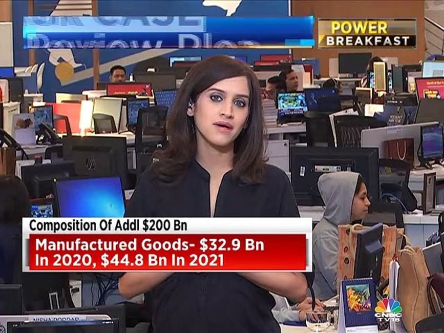 Reema Tendulkar anchoring the TV show Power Breakfast